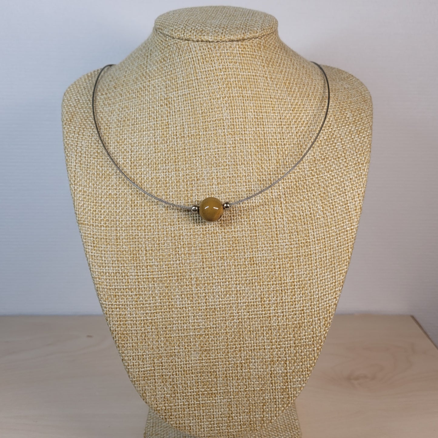 Collier 1 Perle Jaspe Mokaïte Claire