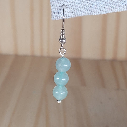 Boucles d'oreilles 3 perles – Aventurine