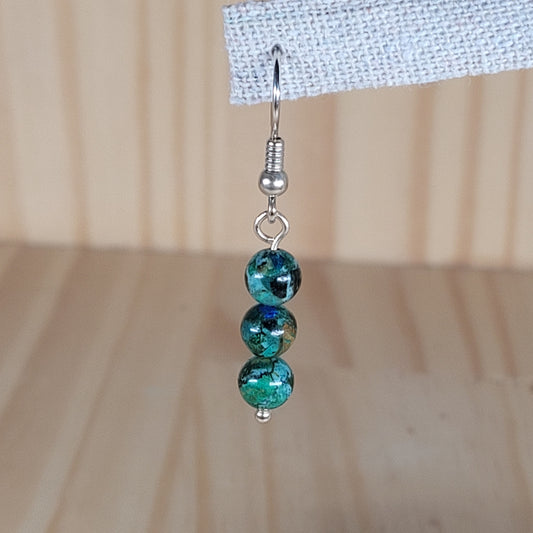 Boucles d'oreilles 3 perles – Chrysocole