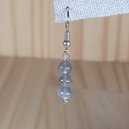 Boucles d'oreilles 3 perles – Labradorite