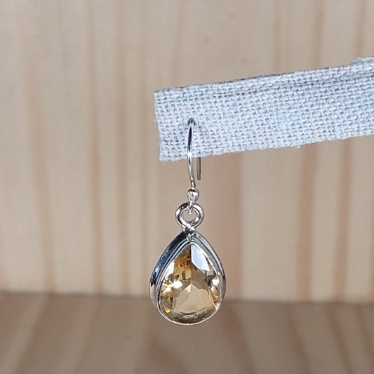Boucles d'oreilles Goutte citrine facetée
