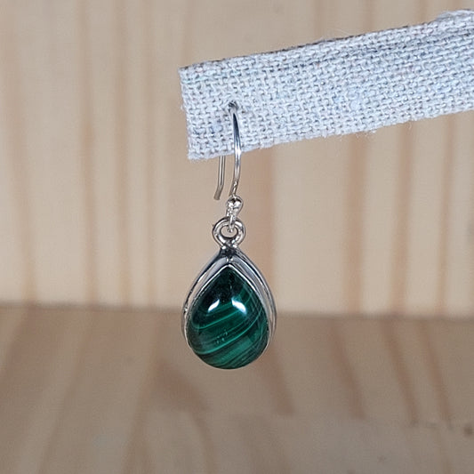 Boucles d'oreilles Goutte Malachite