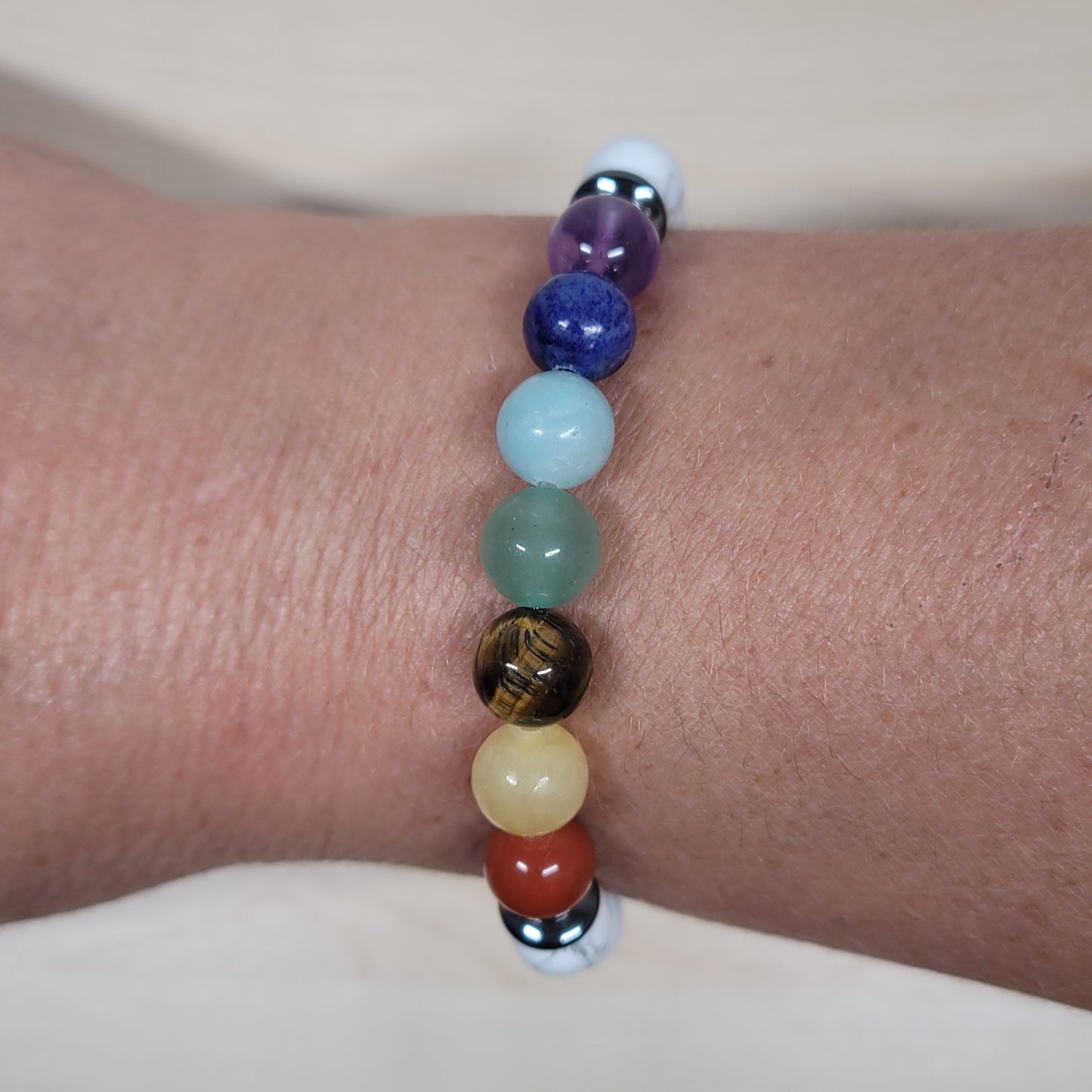 Bracelet 7 Chakras - Howlite Blanche
