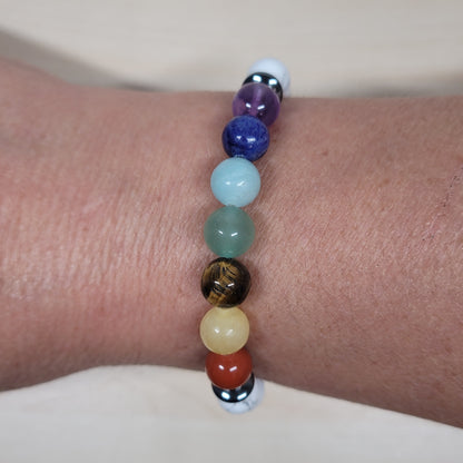 Bracelet 7 Chakras - Howlite Blanche