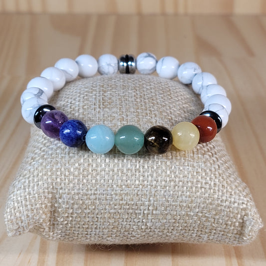 Bracelet 7 Chakras - Howlite Blanche