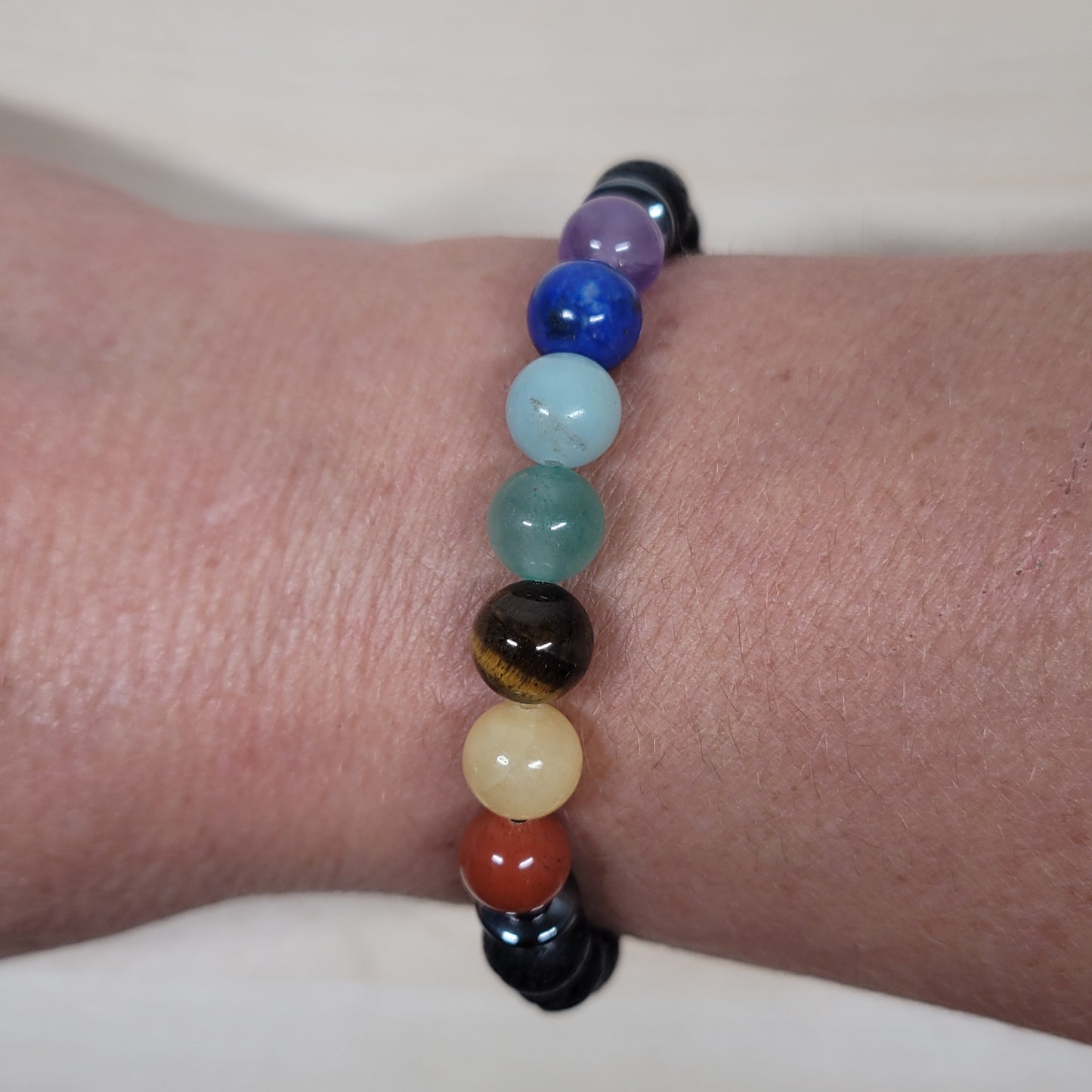 Bracelet 7 Chakras - Pierre de Lave