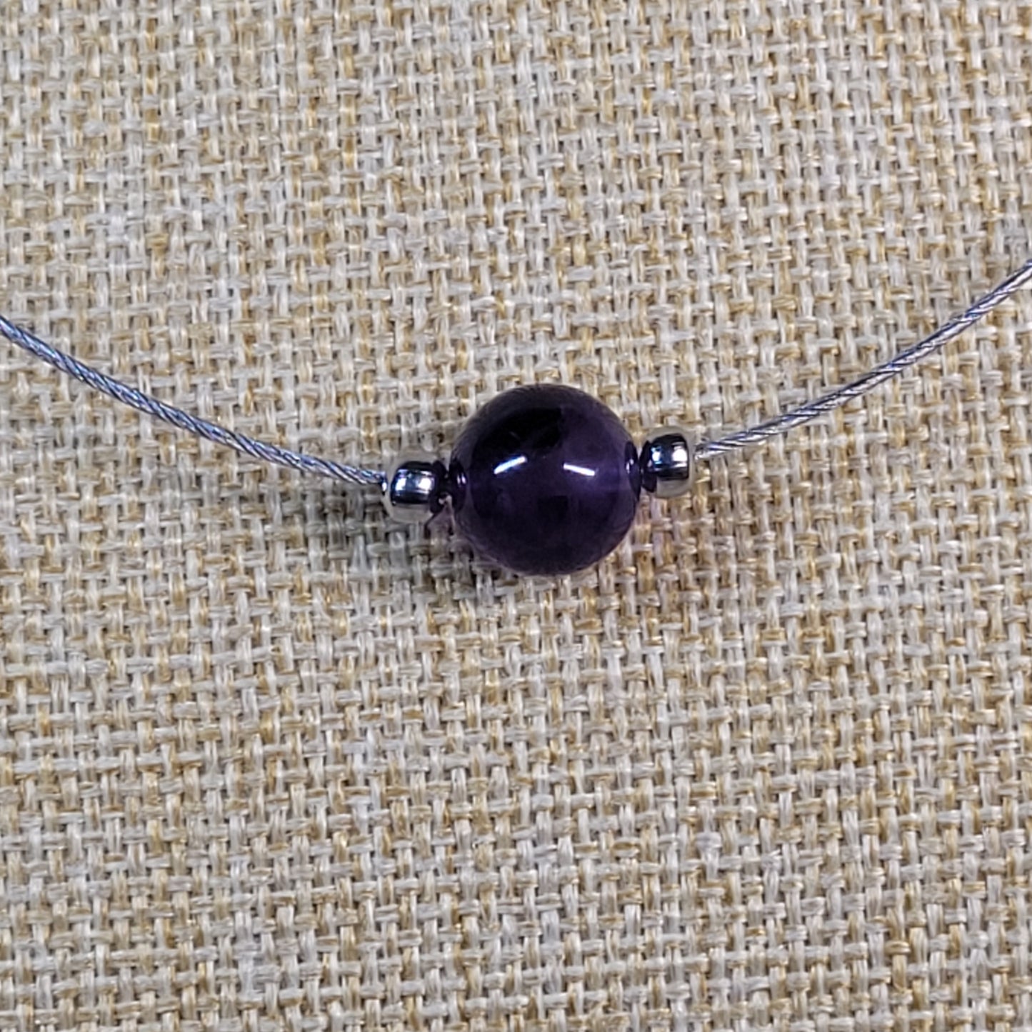 Collier 1 Perle Améthyste