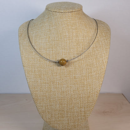 Collier 1 Perle Jaspe Mokaïte Claire