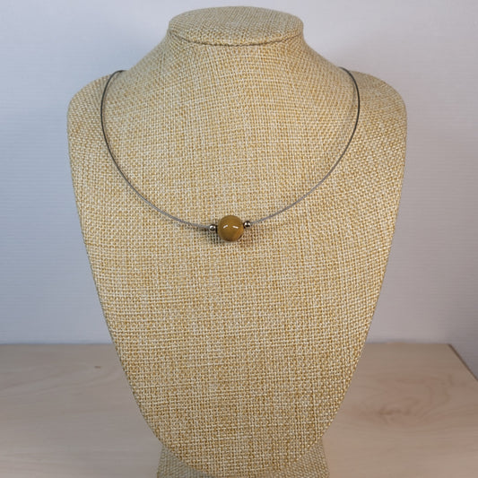 Collier 1 Perle Jaspe Mokaïte Claire