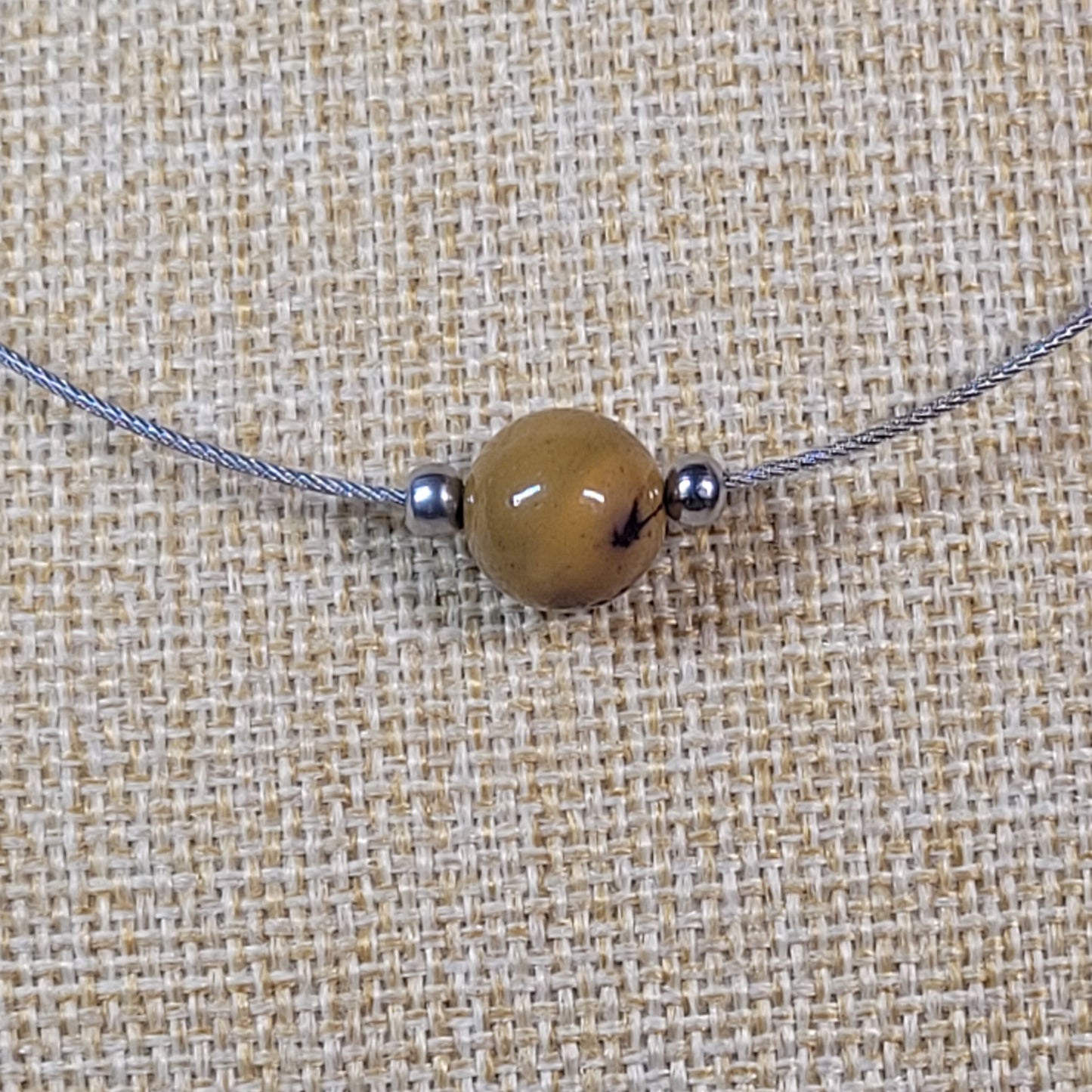 Collier 1 Perle Jaspe Mokaïte Claire