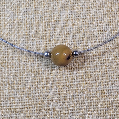 Collier 1 Perle Jaspe Mokaïte Claire