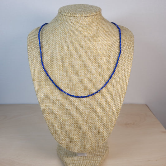 Collier Lapis Lazuli Faceté 2mm Ag925