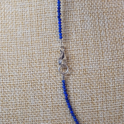 Collier Lapis Lazuli Faceté 2mm Ag925