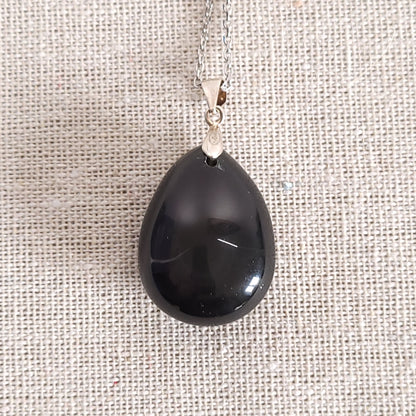 Pendentif Obsidienne céleste – Argent 925
