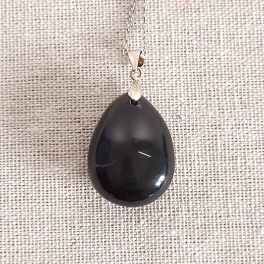 Pendentif Obsidienne céleste – Argent 925