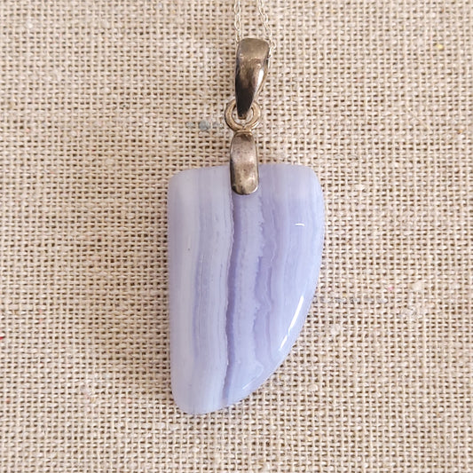Pendentif Agate Blue Lace – Argent 925
