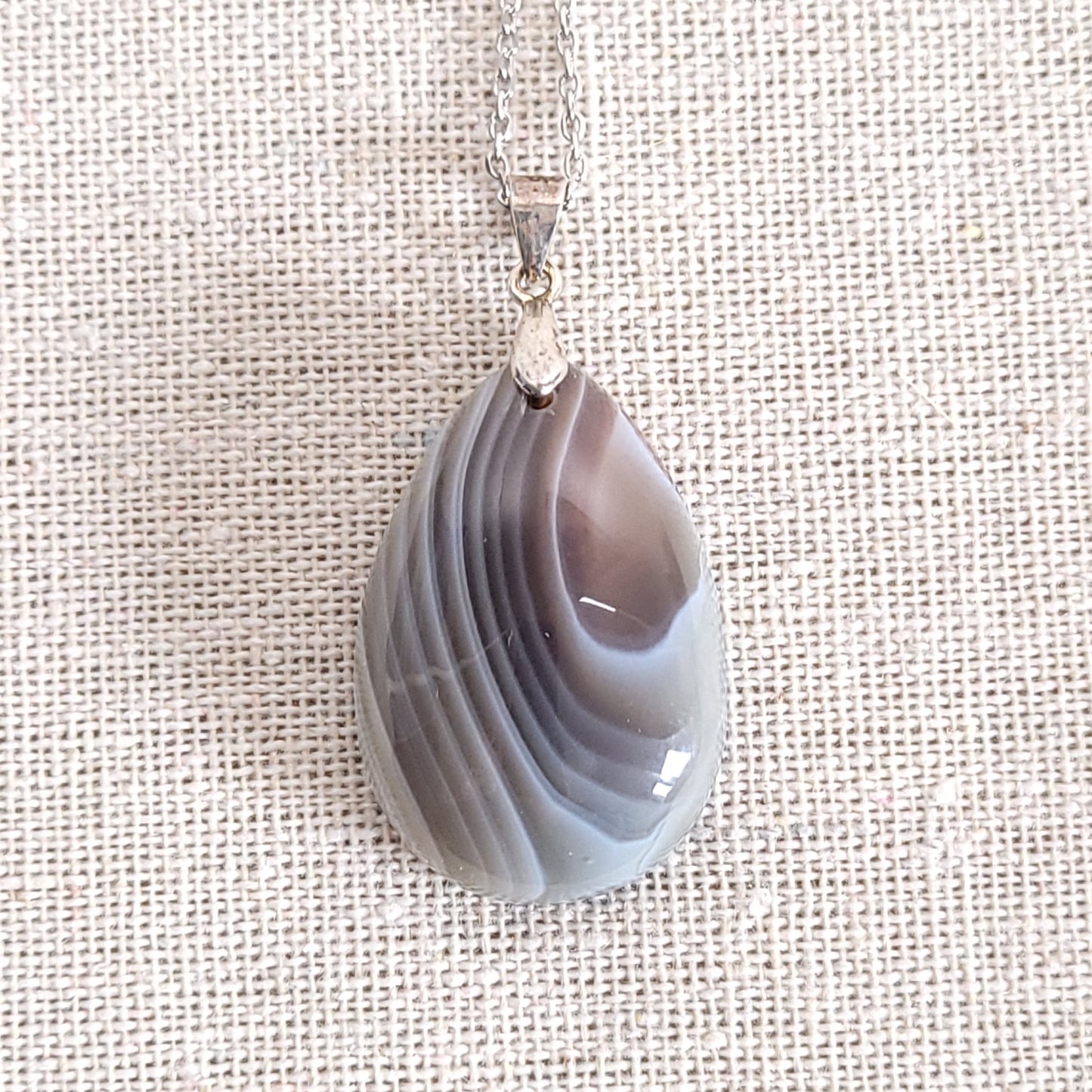 Pendentif Agate Naturelle – Argent 925