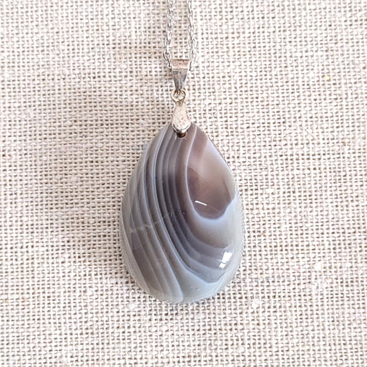 Pendentif Agate Naturelle – Argent 925
