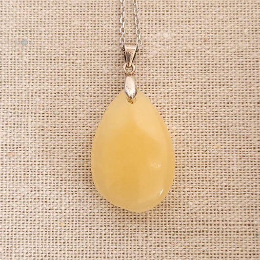 Pendentif Calcite orange – Argent 925